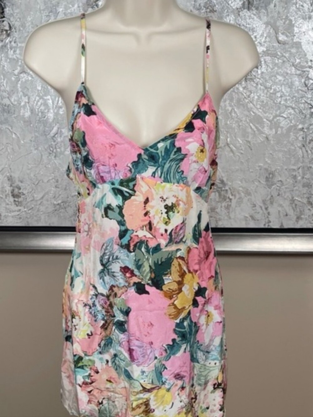 HEMANT & NANDITA Pastel Floral Sheer Maxi Dress in Pink, Blue, Yellow XS NWT - Picture 6 of 12